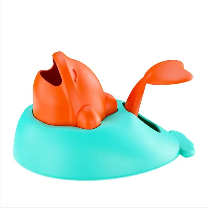 Jouet distributeur interactif pour chiens et chats, mangeoire lente anti-anxiété avec design baleine