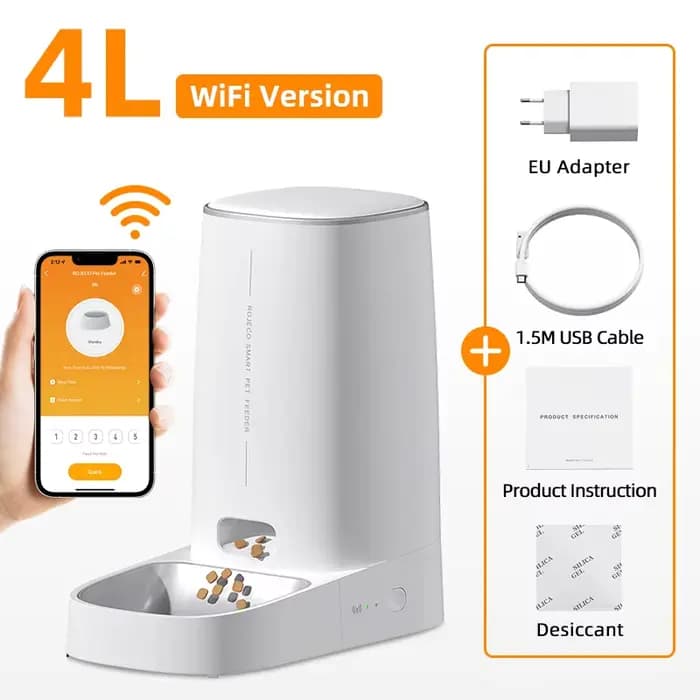ROJECO mangeoire automatique pour chat animal de compagnie intelligent WiFi distributeur de croquett