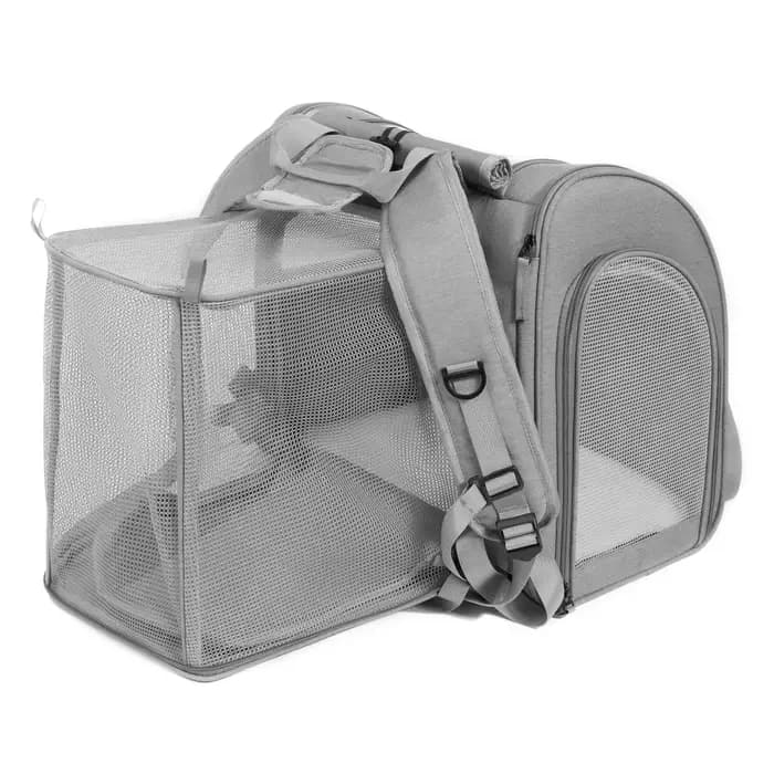 Sac de transport portable pour chat, sac à dos extensible de grande capacité pour animaux de compagn