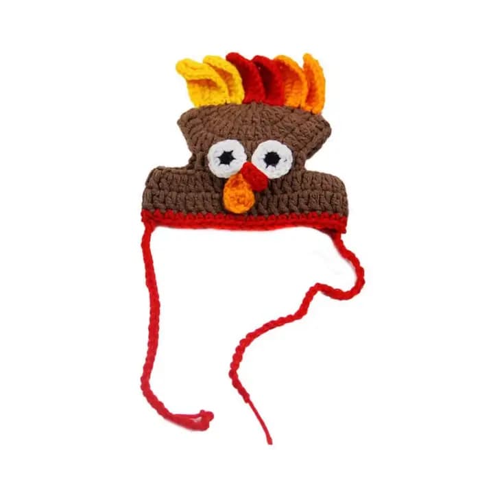 Accessoires pour chats, chapeau de dinde de dessin animé, élastique réglable, tricoté pour animaux d