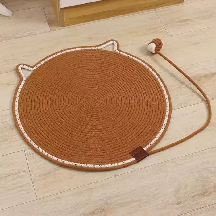 Tapis à gratter pour chat, griffoir durable en corde de coton avec balle auto-entretenante, coussin 