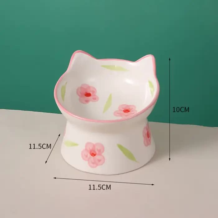 Cartoon 15 °   Gamelle surélevée inclinée pour chat, anti-régurgitation, ergonomique, mignonne, faci