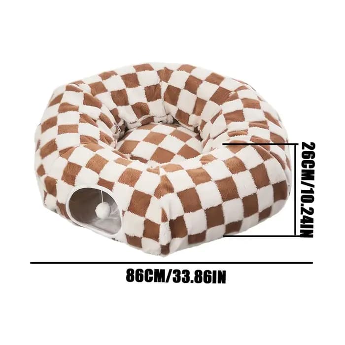 Lit Tunnel pour chat, jouets interactifs lavables avec Tunnel à bille, grotte, jouets interactifs po