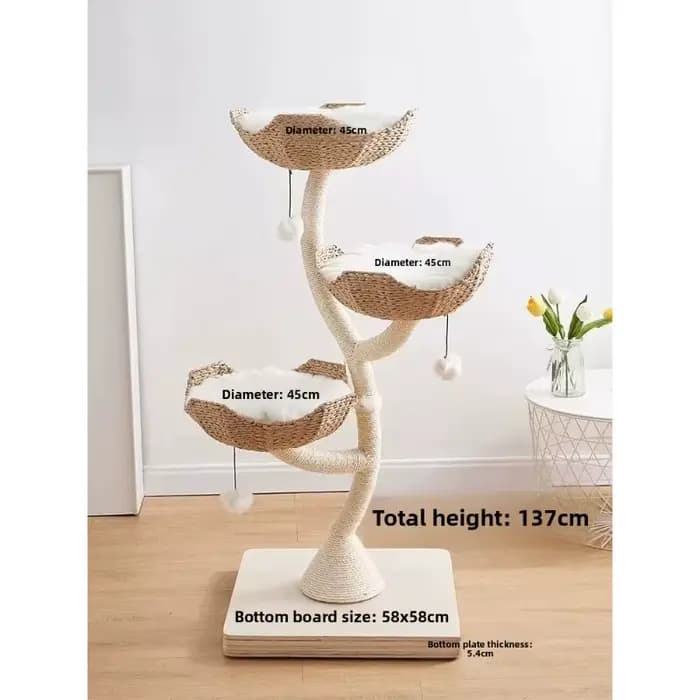 Arbre à chat en forme d'arbre tissé