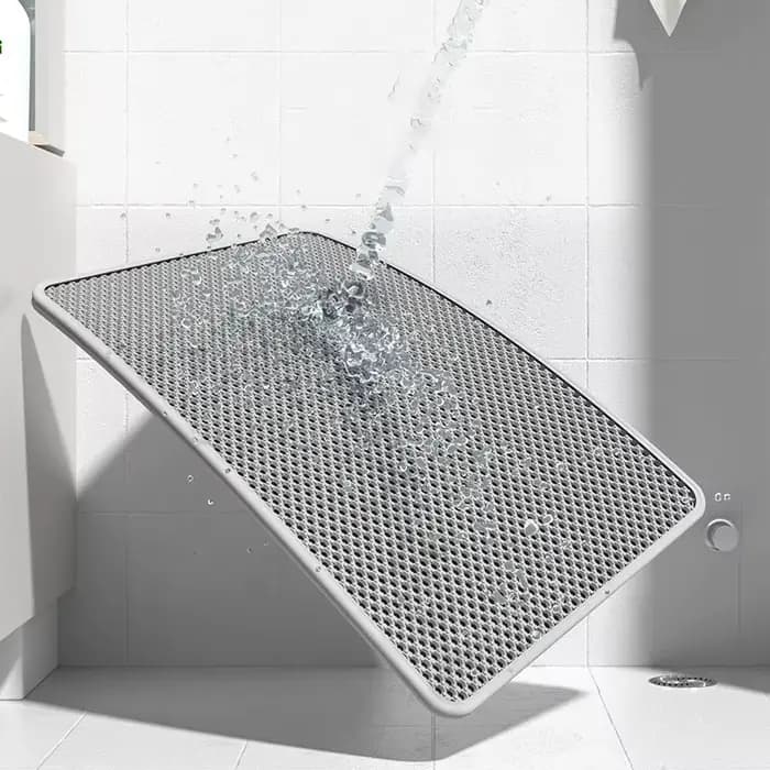Polymères de Litière pour Chat, Double Couche, Imperméable, Piège à Urine, Facile à Nettoyer, Antidérapant, Coussin à Gratter, Grand Pied Pa