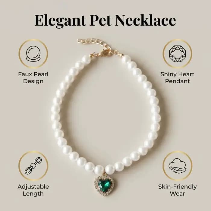 Collier pour chat avec perles haute simulation