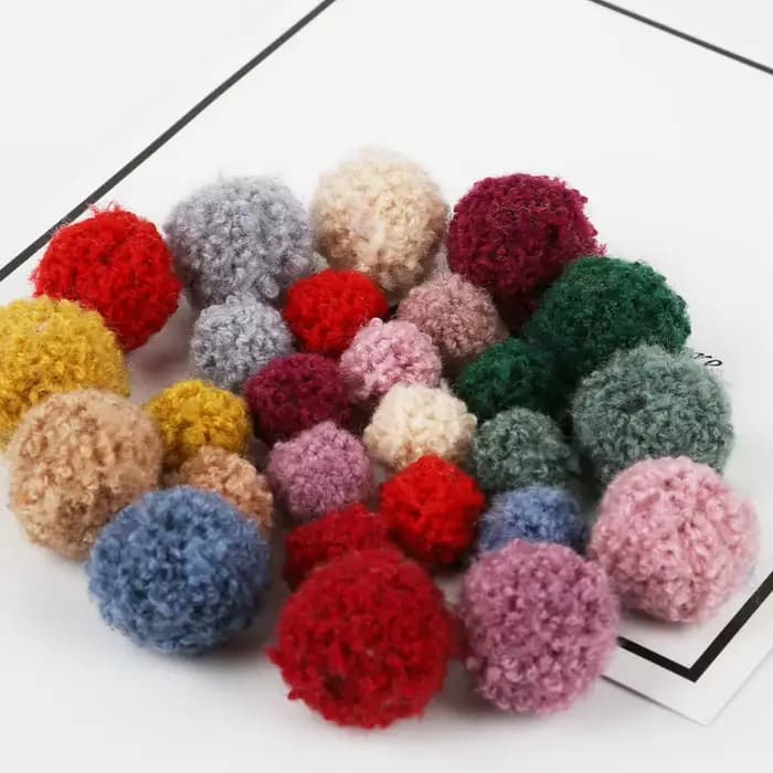 Pompon doux 15/20mm, 10 pièces/lot
