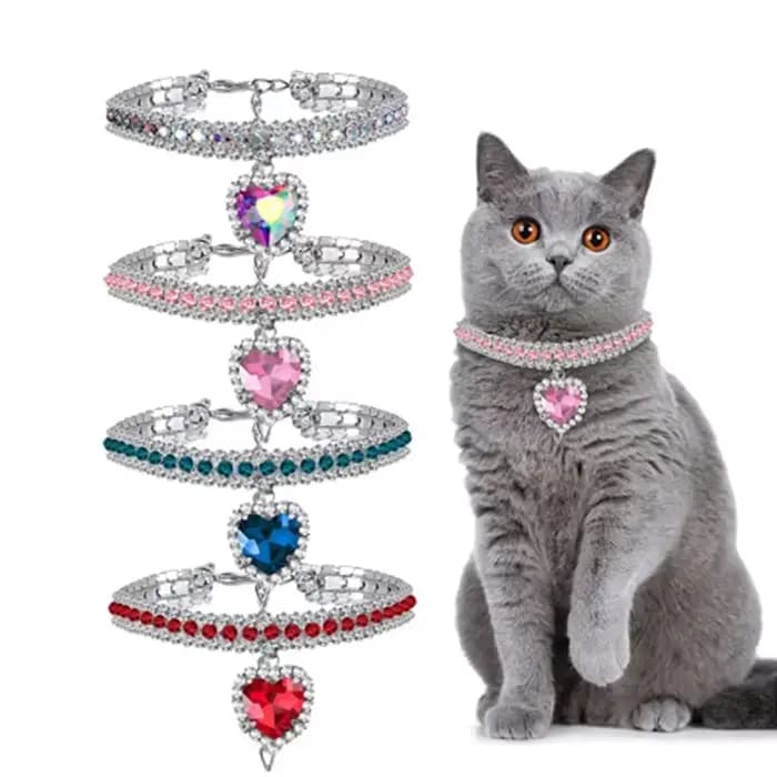 Collier pendentif en cristal pour animal de compagnie