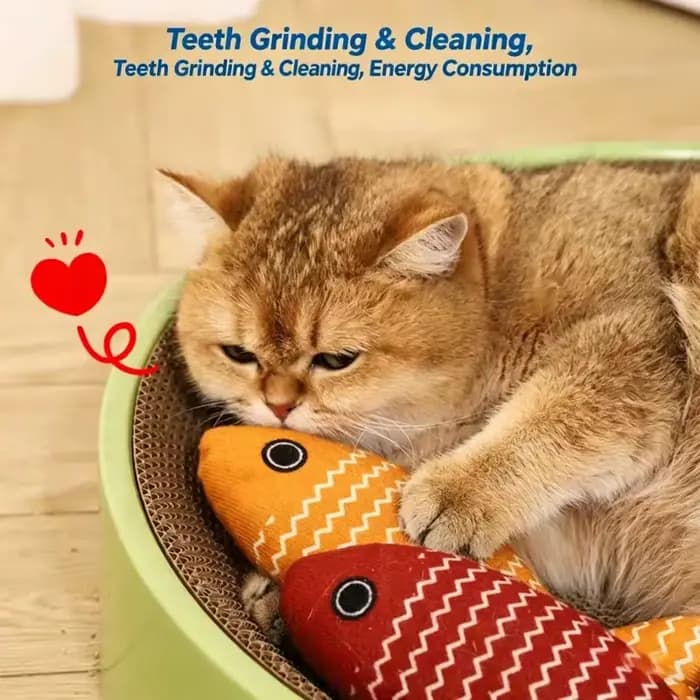 Jouet pour chat en forme de poisson
