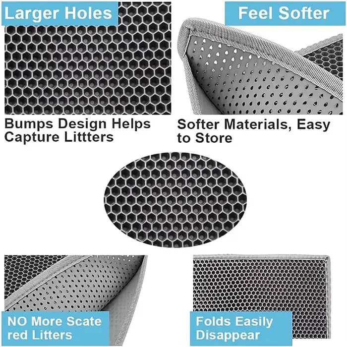 Tapis à litière pour chat double couche doux