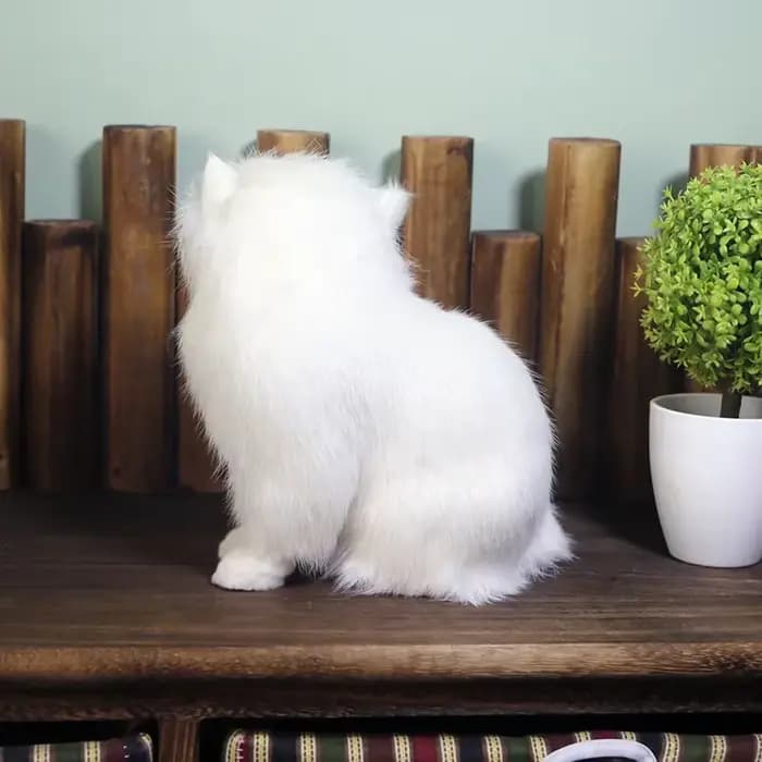 1 jouet en peluche chat persan blanc – Animal