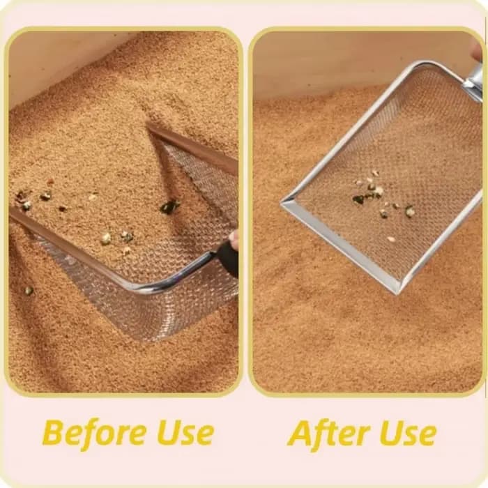 Pelle à litière pour chat en acier inoxydable – Durable, facile à nettoyer, poignée ergonomique, résistante à la rouille, idéale pour l'élimination rapide des déchets