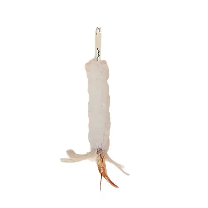 Jouet pour chat en vraie laine et plumes