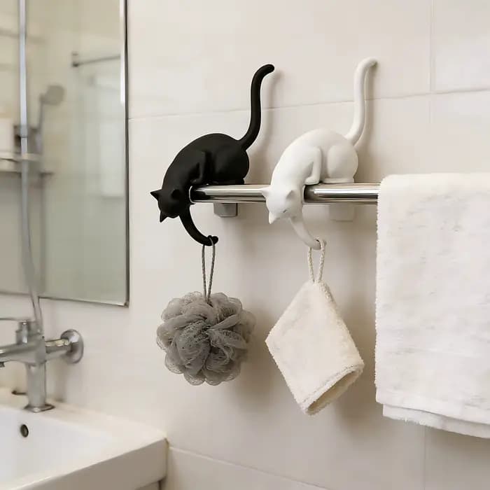 Un crochet mural en forme de chat