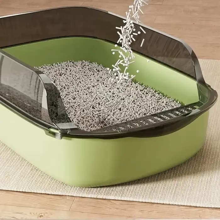 Bac à litière pour chat avec spatule