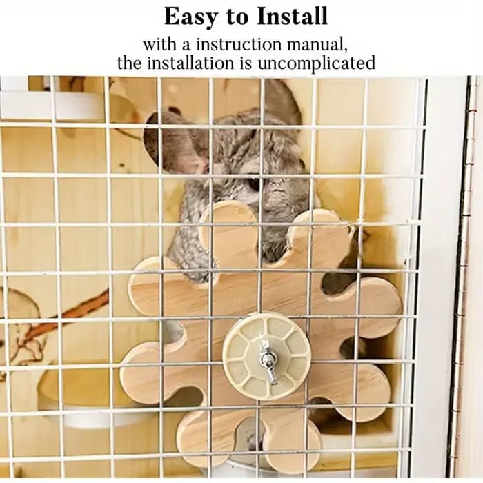 Chinchilla – jouet à mâcher rotatif en bois, Spinner interactif pour la santé des dents, Cage suspendue, accessoire 6.3 pouces, écureuil, Hamster, molaire, jouet amusant