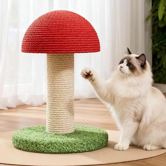 Griffoir pour chat en forme de champignon