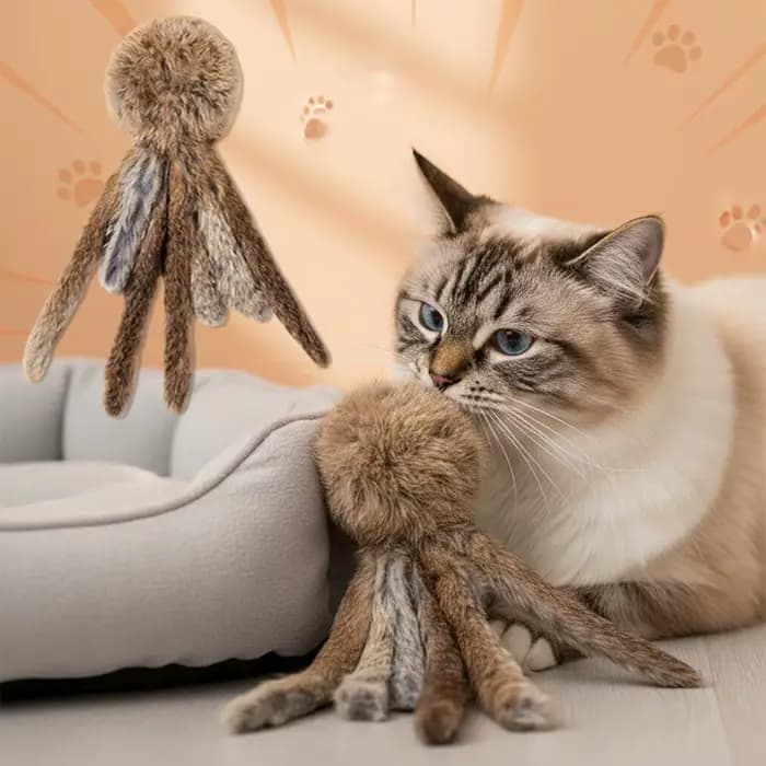 Jouet pour chat en fausse fourrure de lapin