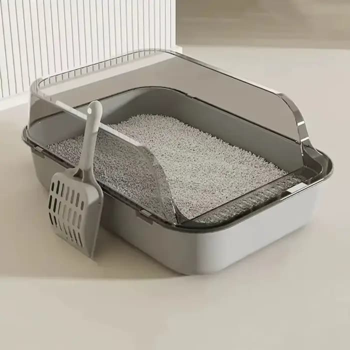 Bac à litière pour chat avec spatule