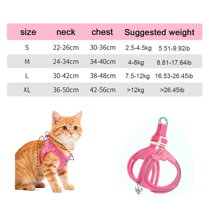 Harnais réglable anti-évasion pour chat et chien