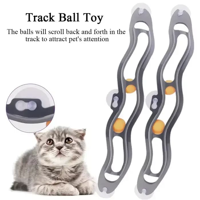 Piste chat jouet en plastique ventouse