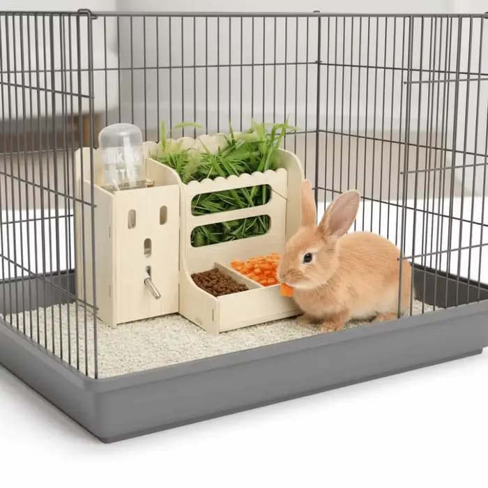 Mangeoire à foin pour lapin 2 en 1