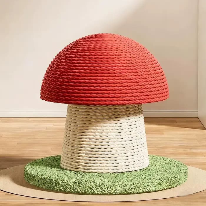 Griffoir pour chat en forme de champignon