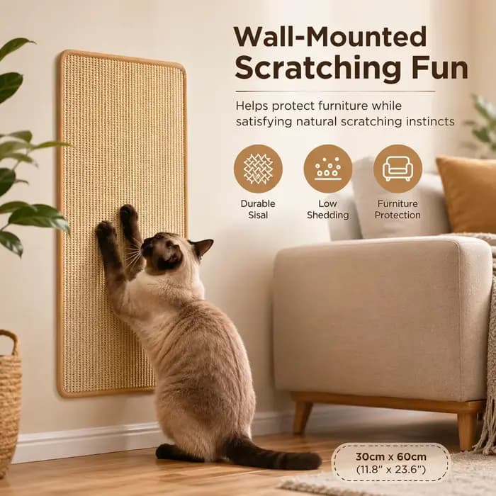 Tapis à gratter mural en sisal pour chat