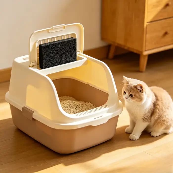 Filtre en coton à charbon actif pour litière pour chat, 3 pièces, remplacement pour un nettoyage plus efficace