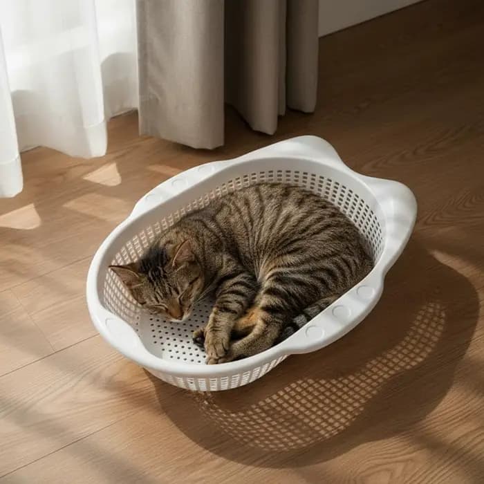 Lit pour chat respirant et épaissi avec tapis, panier rafraîchissant d'été pour animaux de compagnie, literie confortable et douce pour chats