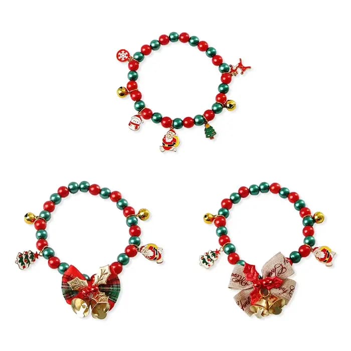 Collier cloche de noël multicolore pour chat