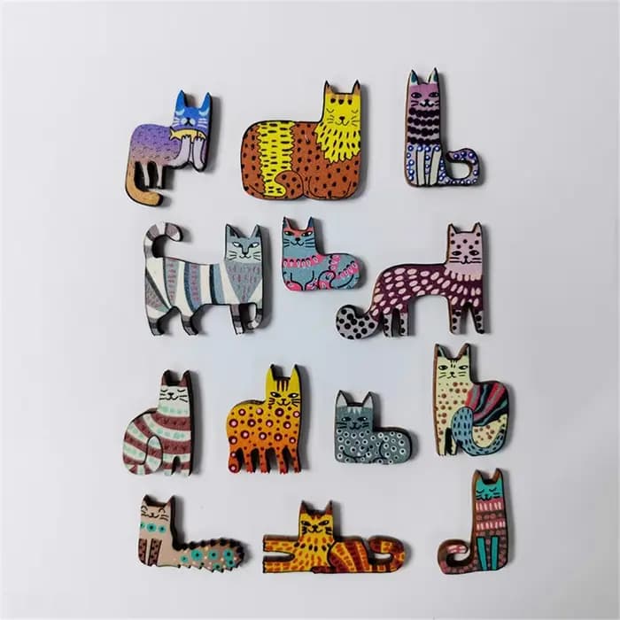 Puzzle en bois en forme de chat