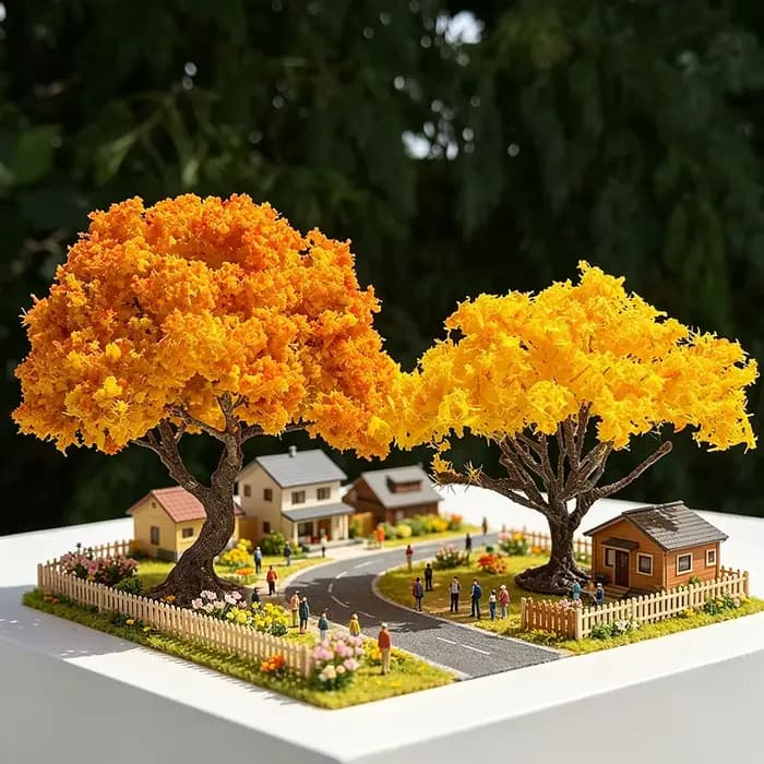 Modèle d'arbre miniature 10/15 cm pour micro-paysage