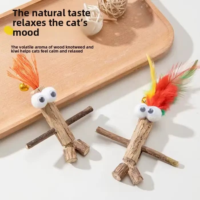 Jouet interactif en bois ZHAYA Silvervine pour chat