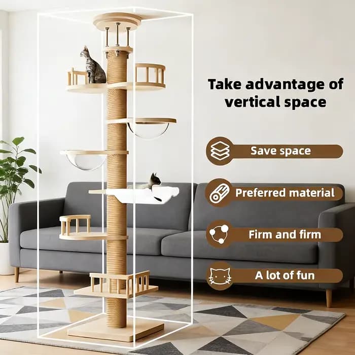 Arbre à chat multi-niveaux avec condo et perchoir