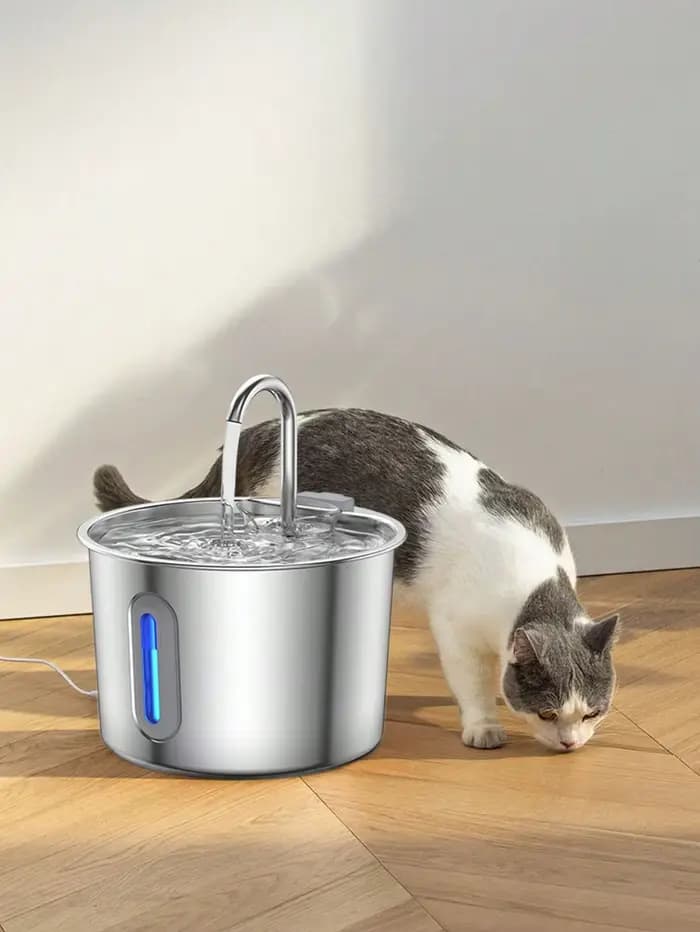 Fontaine à eau pour chat en acier inoxydable 2