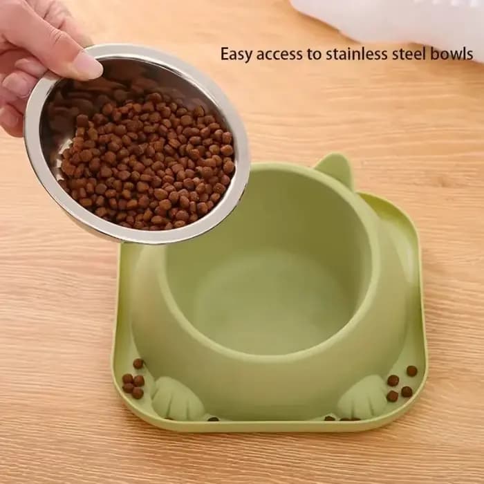 Bol pour chat anti-renversement en forme amusante avec eau ajoutée pour éviter les fourmis - Bols pour chien inclinés et antidérapants