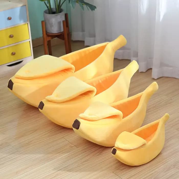 Lit pour chat en forme de banane, drôle, mignon, confortable, tapis pour chat, lits chauds, durables, portables, panier pour animaux de compagnie, niche, coussin pour chien, accessoires pour animaux d