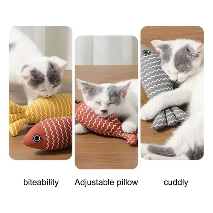 Jouet pour chat en forme de poisson