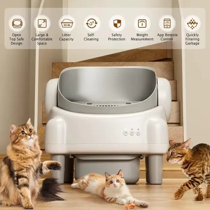 Bac à litière intelligent pour chat