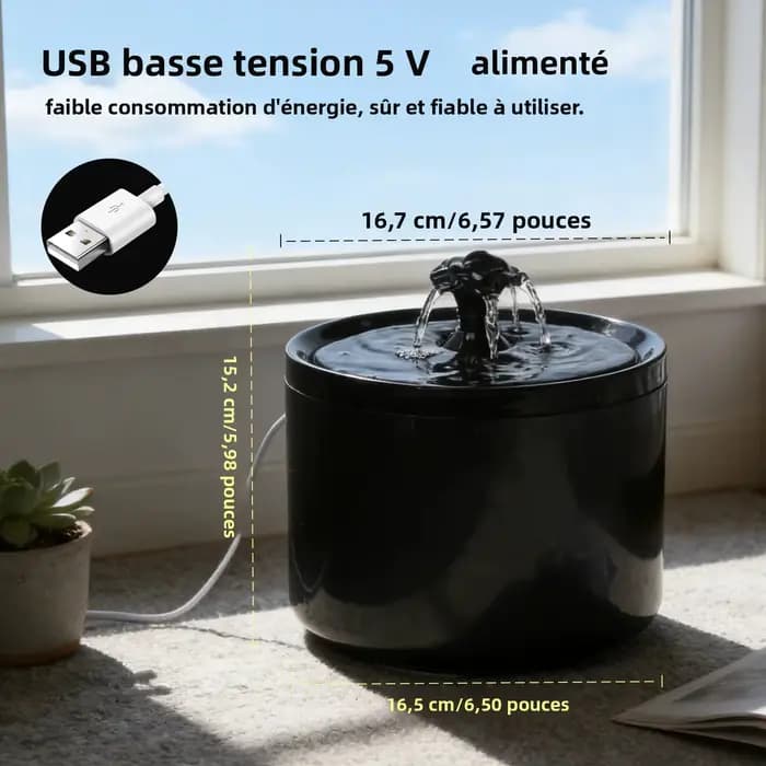 La fontaine à eau pour chat est un nouveau type de fontaine à eau pour animaux de compagnie avec circulation automatique, filtration et fonctionnement silencieux, adaptée pour