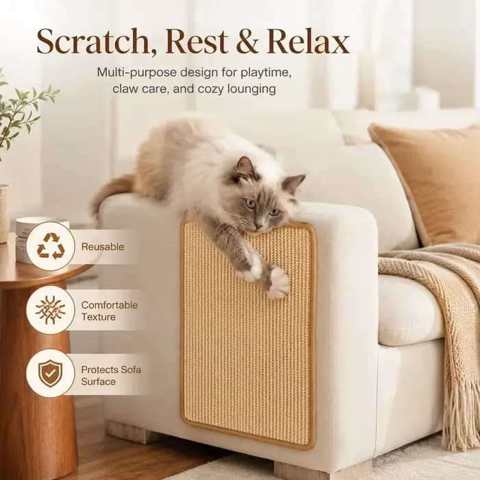 Tapis à gratter mural en sisal pour chat