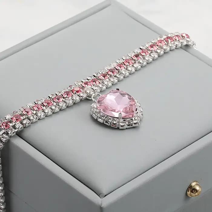 Collier pour chat en strass et diamant