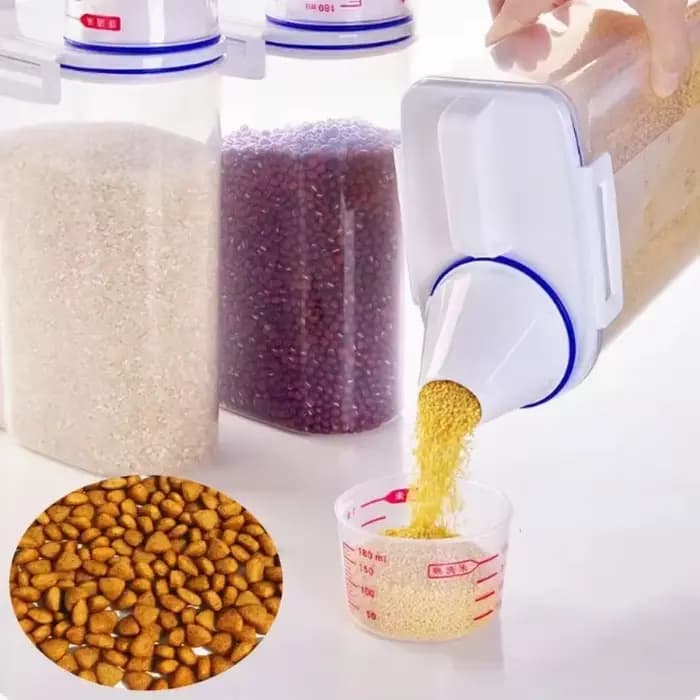 Seau de rangement en plastique pour nourriture pour chiens et chats