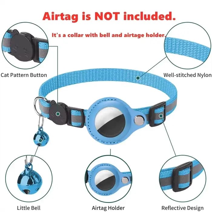 Collier anti-perte pour chat avec étui de protection pour Airtag GPS Tracker