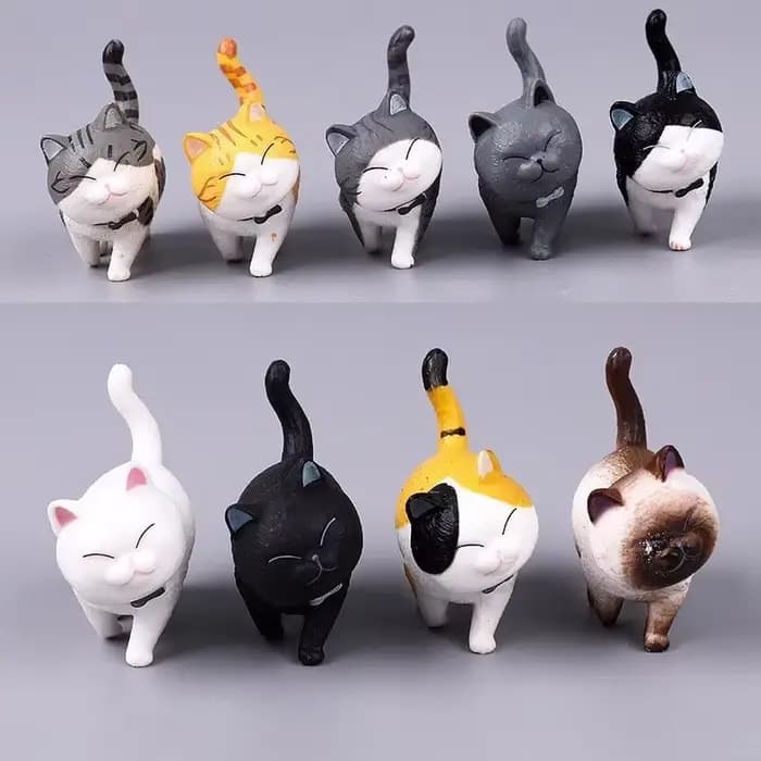 Simulation de modèle animal de dessin animé de cloches de chat, artisanat de figurine, décor moderne à la maison, décoration de jardin féerique miniature, accessoires de bricolage