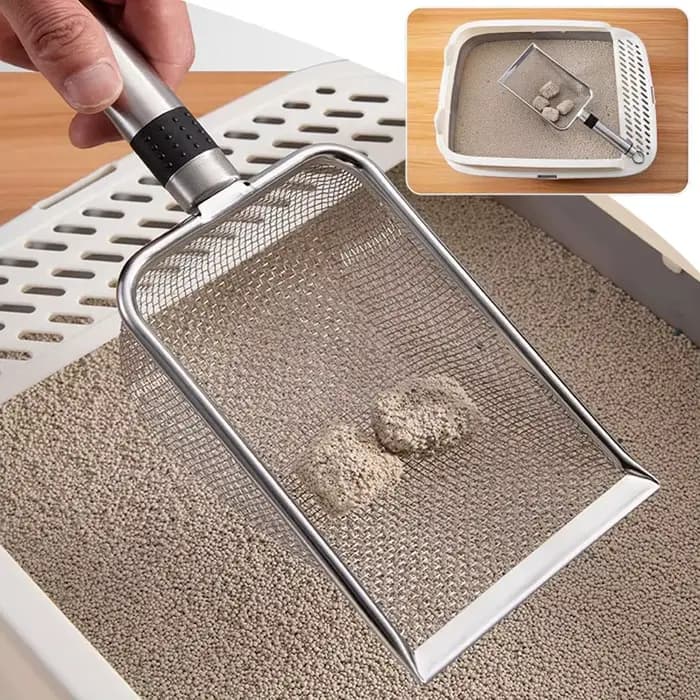 Pelle à litière pour chat en acier inoxydable – Durable