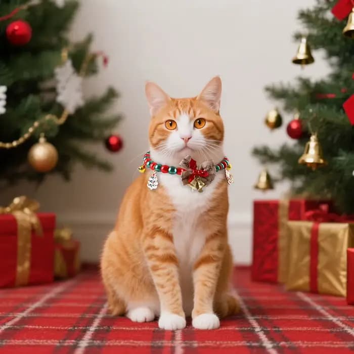 Collier cloche de noël multicolore pour chat