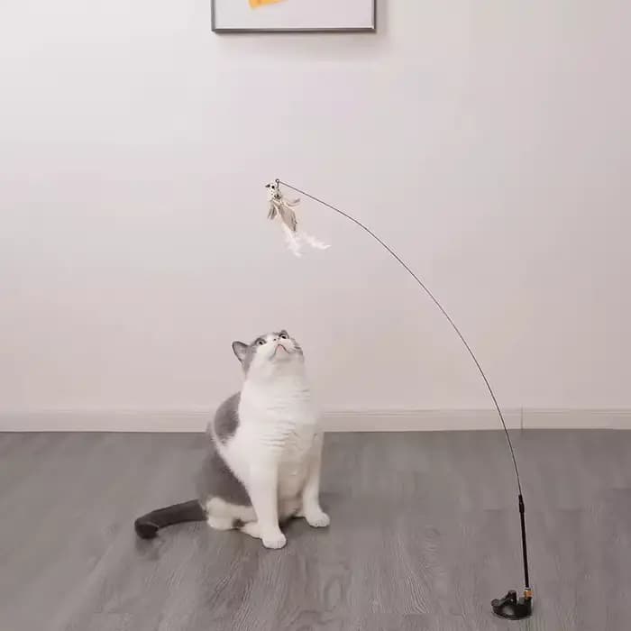 Jouet interactif pour chat en forme d'oiseau