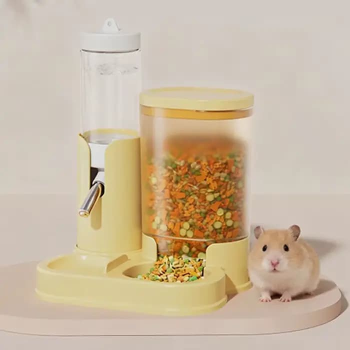 Distributeur automatique de nourriture et d'eau deux-en-un pour hamsters